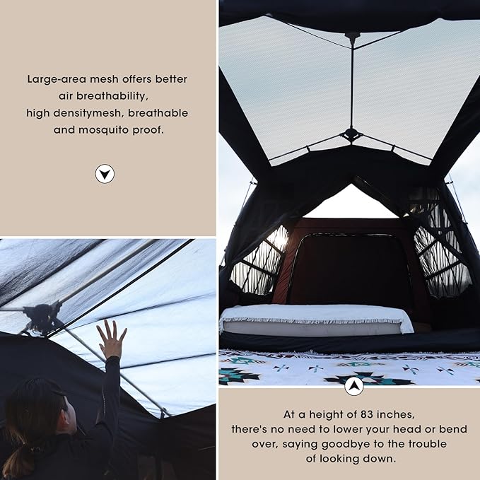 4-6-8 Person Instant Cabin Tent for Camping 60s Easy Setup Large Family Camping Tent for Outdoor