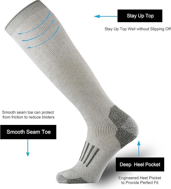 ONKE Max Full Cushion Knee High Socks for Men Steel Toe Work Boot Over the Calf OTC Moisture Wicking Thermal Hiking Hunting