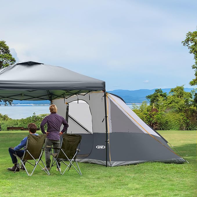UNP Camping Cube | Pop Up Canopy Side Tent for 10' x 10' Canopies Tent Easy Set Up Gazebo Gray (Canopy/SHELTER NOT Included)