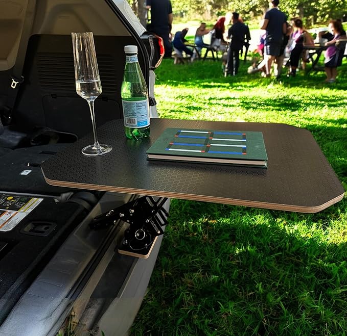 Portable Car Tailgate Table for Camping, SUVs, Vans | Folding Outdoor Vehicle Table for Road Trips, Tailgating, Work, & On-The-Go