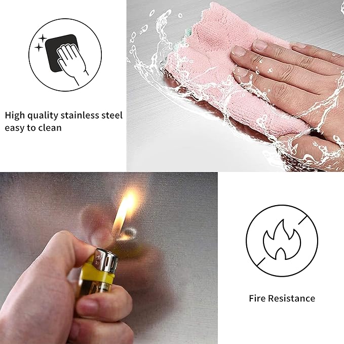 2 pcs 4 Sided Splatter Guards for Frying | Grease Splatter Guard for Frying Pan | Foldable Stainless Steel Grease Splatter Screen | Anti Splatter Foldable Kitchen Backsplash Protector for Stove Top