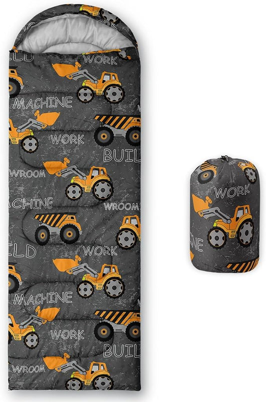 Kids Sleeping Bag for Boys Girls,Checkerboard Cat Print-Lightweight Warm Portable Outdoor Indoor-Waterproof Cold Weather Resistant Sleeping Bag for Camping Hiking