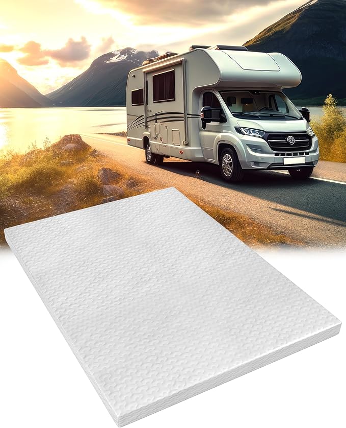 RV Short King Mattress, 4" Memory Foam Topper, Ultra-Soft Cover, CertiPUR-US Certified, 72" x 75", Perfect for RVs and Campers