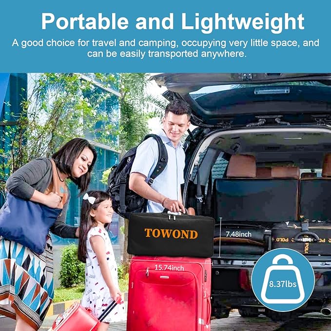 Projector Screen with Stand, Towond 120 inch Portable Movie Screen Indoor Outdoor 16:9 HD Front Rear Projection Screen with Carry Bag Wrinkle-Free and Foldable Polyester Fabric Design for Home Theater