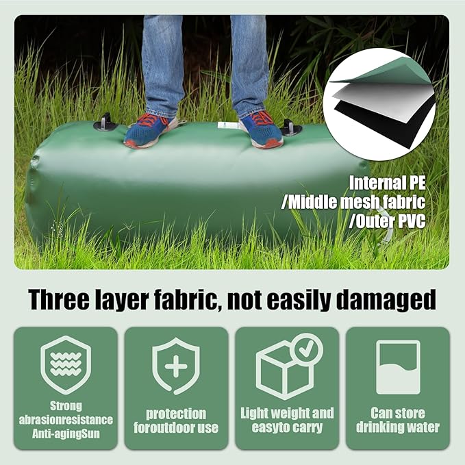Drinking Water Storage Container,100 Gallon Portable Water Storage Bladder, RV Foldable Water Tank, Can Be Used For Storing Drinking Water, Camping, Traveling, Wilderness Survival Patrols, Etc.