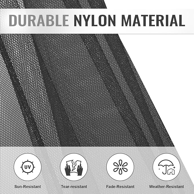 COWVIE Gazebo Replacement Netting Screen, 10' x 12' Universal Gazebo 4-Panel Mosquito Sidewalls with Double Zippers for Outdoor Patio (Only Netting)