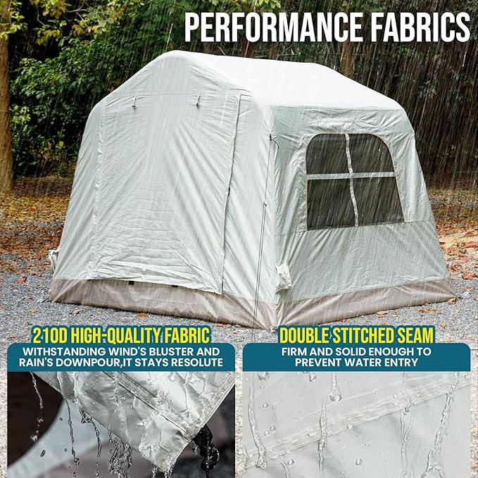 TAILI Inflatable Blow Up Tent for Camping with Hand Pump for 2/3/4/6 Person, Easy Setup Outdoor Inflatable Oxford Waterproof Air Tent House for Family Camping Adult