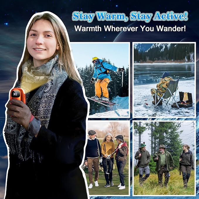 Hand Warmers Rechargeable 2 Pack - Electric Dual-Sided Heating Hand Warmers Max 131โ, 20Hrs Battery Operated Pocket Heater for Raynauds, Golf, Camping, Hunting Essentials, Gifts for Men Women