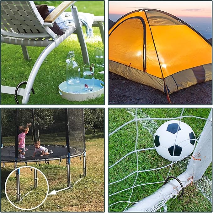 Eurmax USA U-Shaped-Rebar-Stakes-12-Inch, Ground Stakes Heavy Duty Trampoline Stakes Rebar Galvanized for Camping Tent Trampoline Accessories Dog Fence,Pack of 4(Black)