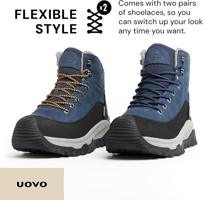 UOVO Men’s Winter Boot, Waterproof Leather