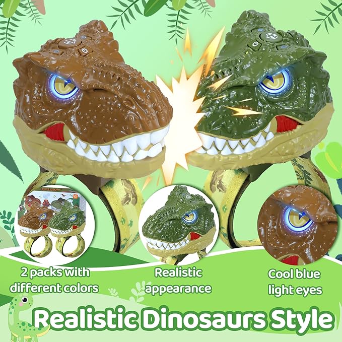 Vvinca Walkie Talkies for Kids 2 Pack Dinosaur - Toys for Boys Girls Age 3-5 5-7 8-12 T-Rex Adjustable Strap Long Range Clear Sound Dino Walkie Talkie Outdoor Camping Christmas Birthday Gifts Toddlers