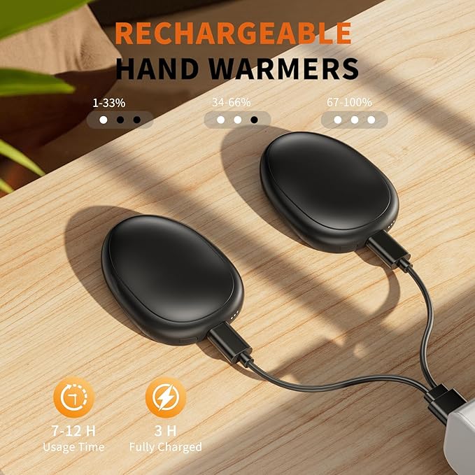 coldSky Rechargeable Hand Warmers 2 Pack, Magnetic 2-in-1 Reusable Electric Hand Warmer, 3 Heat Settings Portable Pocket Hand Heater Gifts for Women Men Christmas, Skiing, Camping, Hunting