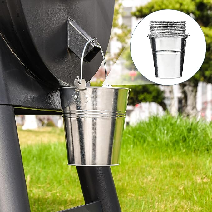 30-Pack Heavy-Duty Aluminum Grease Liners 5.1" Top Dia x 3.9" H | Disposable Drip Bucket Liners for Pellet Grills | Heat-Resistant Grill Accessories with Secure Fit Design