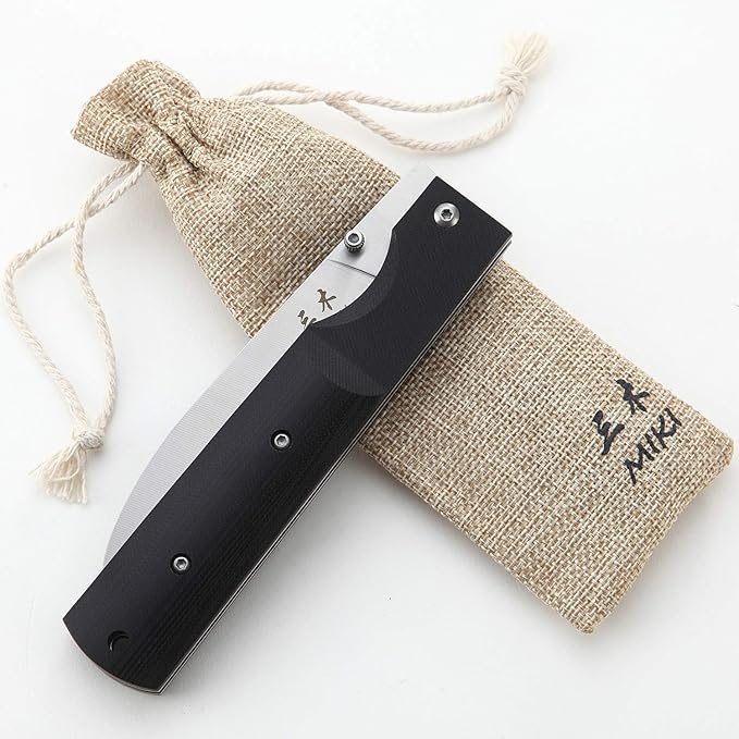 Miki 440A Stainless Steel Blade G10 Handle Japanese Kitchen Chef Folding Pocket Knife for Outdoor Camping Cooking