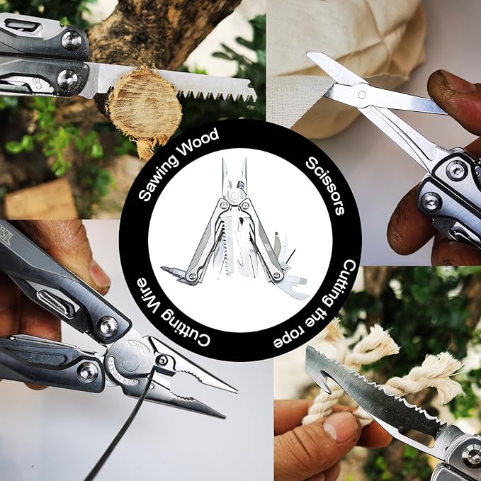 SQT2048-A 19-in-1 Multitool, Gifts for Men, Foldable & Self-Locking, Professional Multitool for DIY, Outdoor Camping, and Home Repairs...