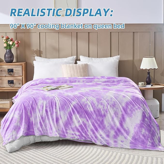 inhand Cooling Blanket Queen Size (90"x90"), Cooling Blankets for Hot Sleepers, Absorbs Heat to Keep Adults Cool for Summer Nights Sweats, Thin Cold Lightweight Blanket for Couch Bed, All Season Use