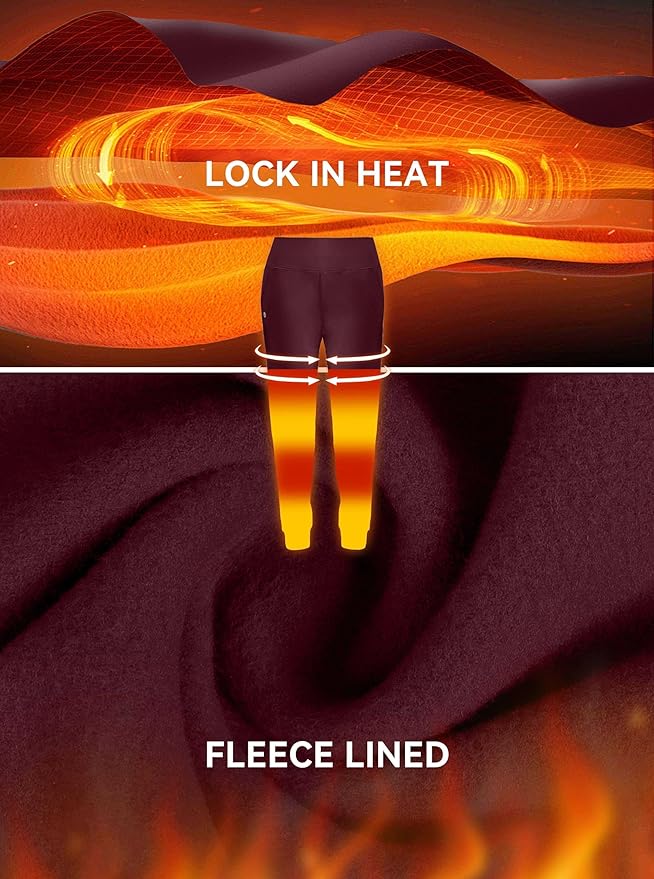 G Gradual Women's Fleece Lined Joggers High Waisted Water Resistant Thermal Hiking Pants Cold Weather Sweatpants with Pockets