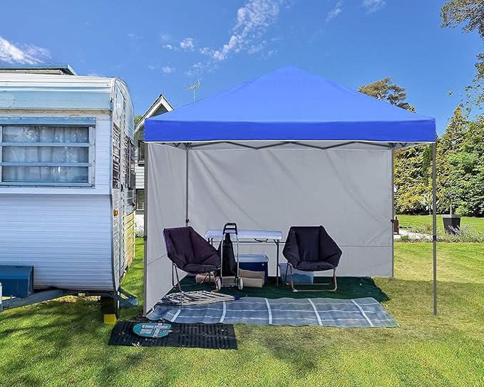 ABCCANOPY Easy Pop up Canopy Tent with 2 Sidewalls for Outdoor Sun Blocking or Rain Protection,10x10, Royal Blue