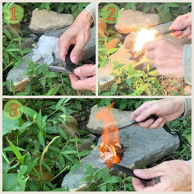 RXMY Fire Starter Survival Tool 5 Inch,Ferro Rod Flint Fire Starter,A Kit for Wilderness Survival.5(Long) x 1/2"(Diameter)