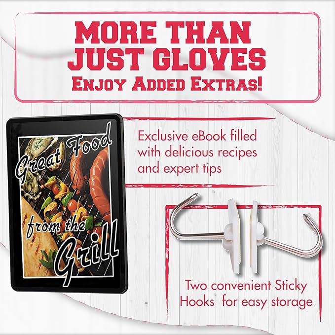 KITCHEN PERFECTION Silicone Smoker Oven Gloves For Women -Extreme Heat Resistant BBQ Gloves -Handle Hot Food Right on Your Smoker Grill Fryer|Waterproof Oven Mitts Grill Gloves |Superior Set+3 Bonuses