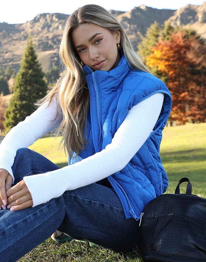 Zeagoo Womens Puffer Vest Ladies Sleeveless Zip Up Outerwear Warm Puffer Lightweight Down all Winter Jackets Coats 2025