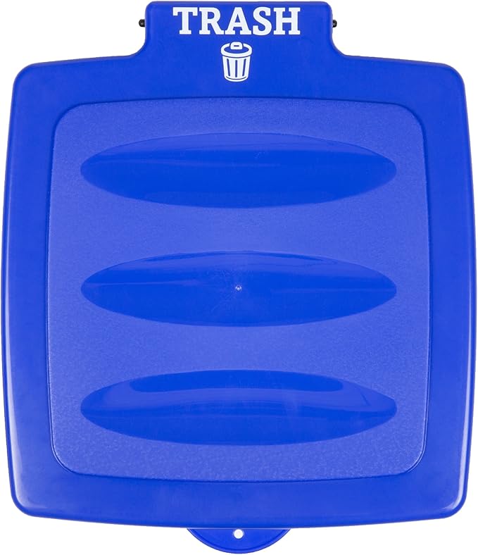Wakeman Portable Trash Bag Holder – Collapsible 13-Gallon Garbage Bin for Indoor/Outdoor Use, Camping, Recycling, and Parties – Durable Plastic Trash Can Outdoors (Blue)