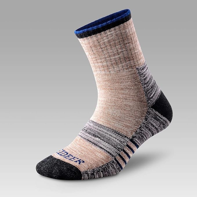 FEIDEER Men's Walking Hiking Socks, Wicking Cushion Quarter Crew Socks for Mens Outdoor Sports, 3/4/5 Pair, 6-15 Size