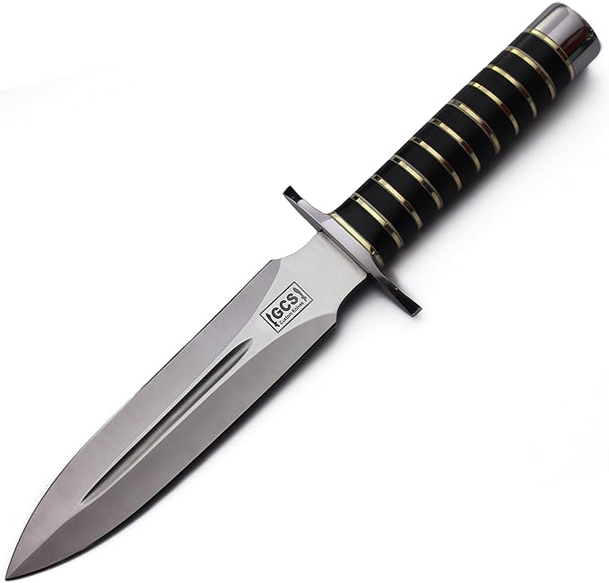 GCS Handmade Micarta Handle D2 Tool Steel Tactical Hunting Knife with leather sheath Full tang blade designed for Hunting & EDC GCS 166