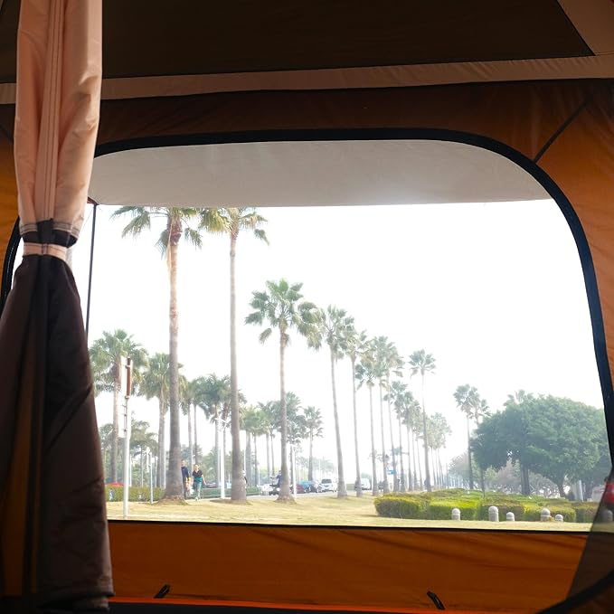 KTT Extra Large Tent 6-10-12-14 Person(A),Family Cabin Tents,2 Rooms,3 Doors and 3 Windows with Mesh,Straight Wall,Waterproof,Double Layer,Big Tent for Outdoor,Picnic,Camping,Family Gathering
