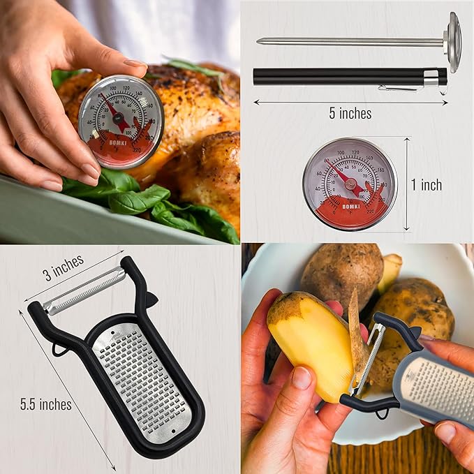 BOMKI Grilling and Camping Cooking Utensils Set for The Outdoors BBQ - Camping Utensil Set Kitchen Set Cookware Accessories Glamping Essentials Camp Stuff Camp Cooking Set (Black Pro)