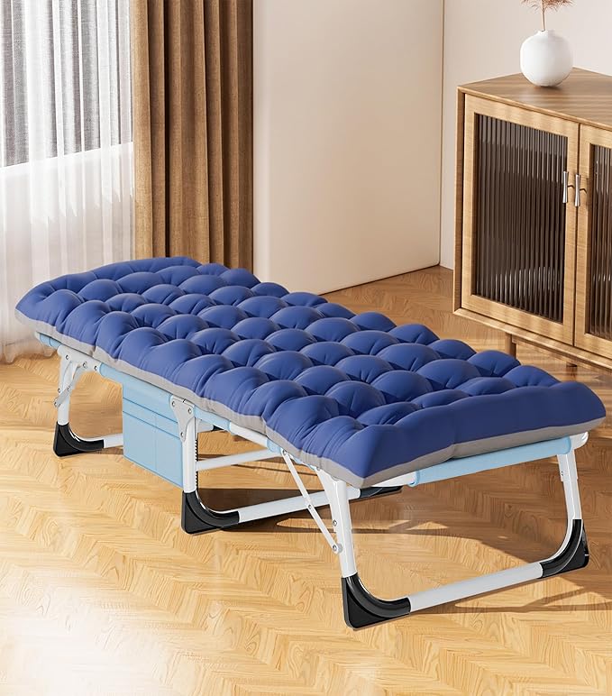 ABORON Folding Camping Cot for Adults, Double Layer 1200D, 500lb Capacity, Heavy Duty Guest Cot with Mat & Carrying Bag for Indoor & Outdoor Use