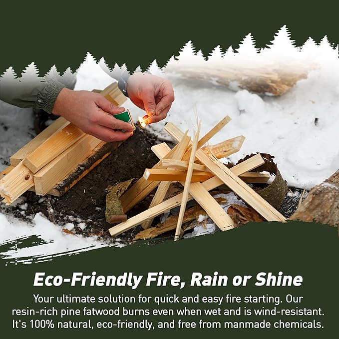Double Tree Fatwood Fire Starter Sticks - Premium Organic Resin Rich, Non Toxic Fire Kindling for Wood Stoves, Fireplaces, Campfires, Bonfires - Clean & Natural Burning for Outdoor Cooking (28 Pounds)