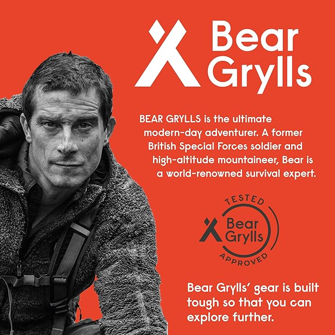 Utility Tool by Bear Grylls, Multitool Pocket Knife For Camping, Hiking, EDC and Survival, with Bottle & Can Opener, Pliers, Screwdriver, Sheath - Black Oxide Finish, Medium