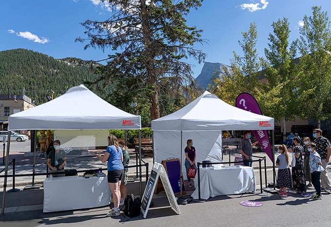 MASTERCANOPY Durable Pop-up Canopy Tent with 1 Sidewall (12x12 ft, White)