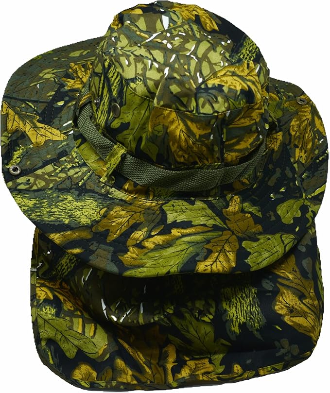 Glory Max Bucket Boonie Hat with Neck Flap Cover Sun Safari Wide Brim Fishing Garden Hiking Cap