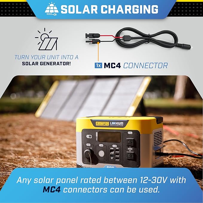 Champion Power Equipment 579-Wh Portable Solar Power Station and 200-Watt Solar Panel