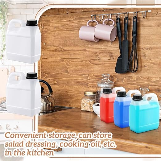 12 Pcs 32 oz Plastic Jug with Lids Square Empty Storage Containers HDPE Carboy Plastic Jar Containers for Water Beverage Oil Liquids (Translucent Color)
