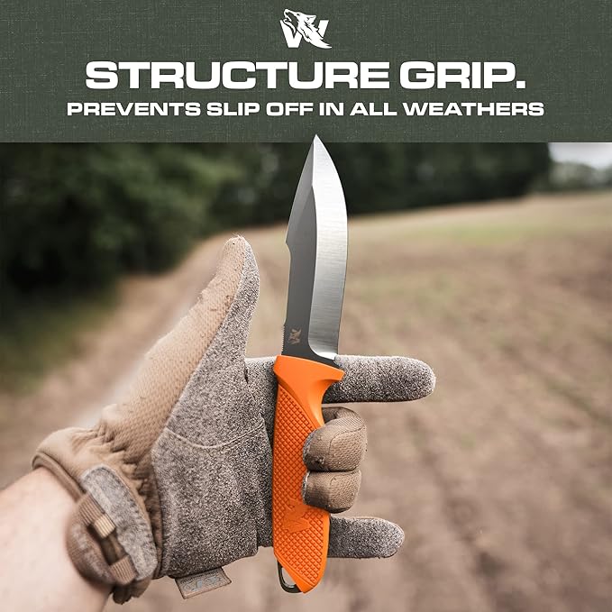 WOLF-I Full Tang Survival Knife with Sheath - Stylish Tactical Fixed Blade - Made of 440C Steel - Bushcraft and Camping Knife Survival - Perfect EDC Outdoor Knife with TPE Handle