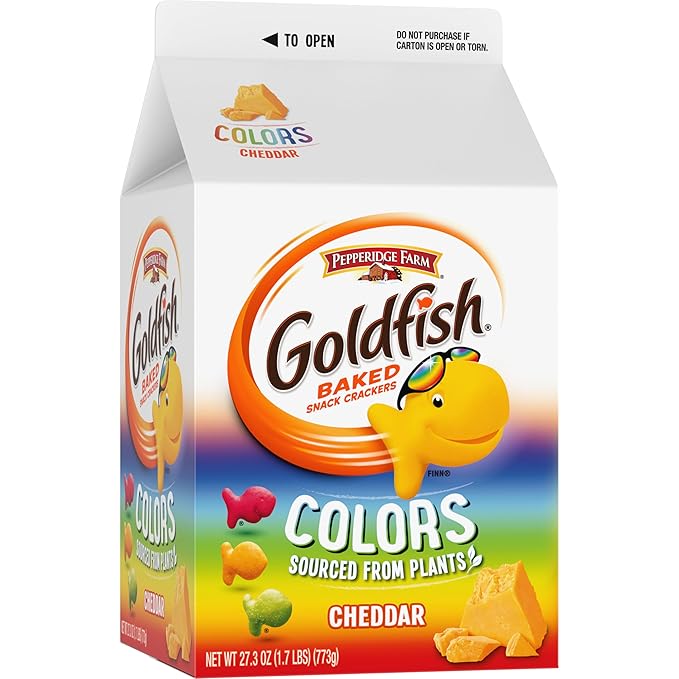 Goldfish Colors Cheddar Cheese Crackers, 27.3 oz Carton