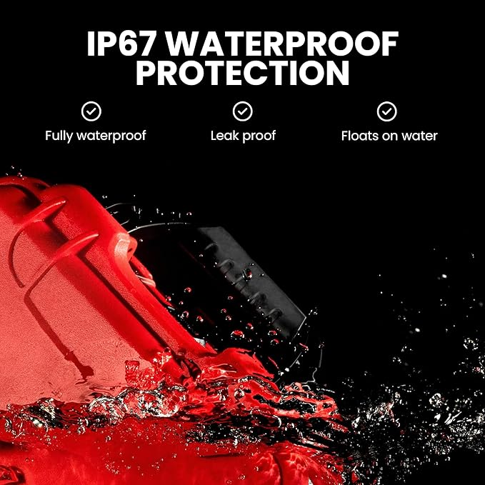 NANUK 908 Waterproof First Aid Box Empty – Durable, Medical First Aid Organizer Case, IP67-Rated, Dustproof, Impact-Resistant, and Floats (7.4" x 4.9" x 3.1") – Red
