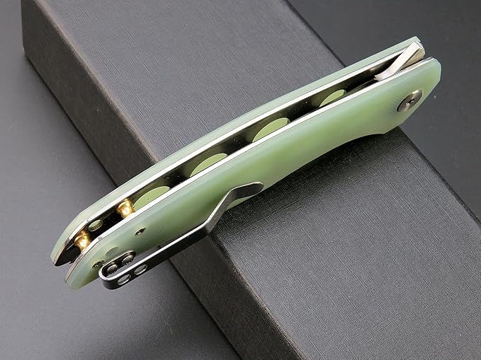 Eafengrow EF231 Folding Knife D2 Steel Blade G10 Handle Scales EDC Tool Knives for Working Outdoor Camping Hiking Fishing(jade)