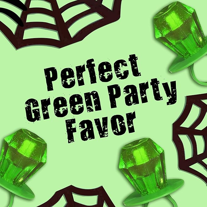 Ring Pop Green Halloween Candy Lollipops, 30Ct Bulk Candy Individually Wrapped in Green Watermelon Flavor, Full Size, Fun Hard Candy For Trick or Treat, Halloween Bowls, Gifts, Party Favors for Kids