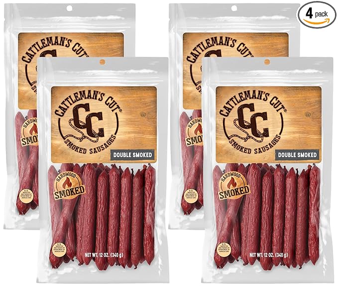 Cattleman's Cut Double Smoked Sausages, 12 Ounce (Pack of 4)