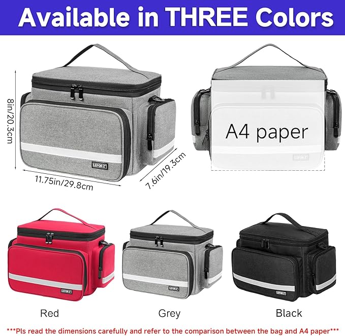 Medical Bag,First Aid Bag Empty,Home Health Nurse Bag with Detachable Divider,Medical Supplies Storage Tote for Nursing Student,Therapist,Doctors,Grey