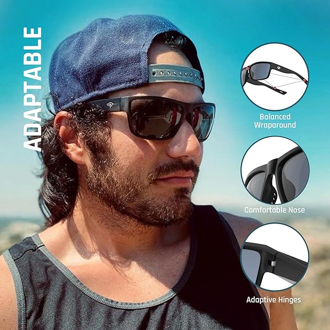 TOREGE Polarized Sports Sunglasses for Men and Women Cycling Running Golf Fishing Sunglasses TR26