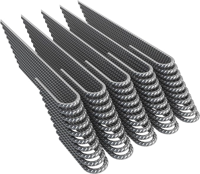 Vodaland Rebar Stakes J Hook Extra Heavy Duty 1/4 inch Coated Steel Ground Anchors with Chisel Point End (10)