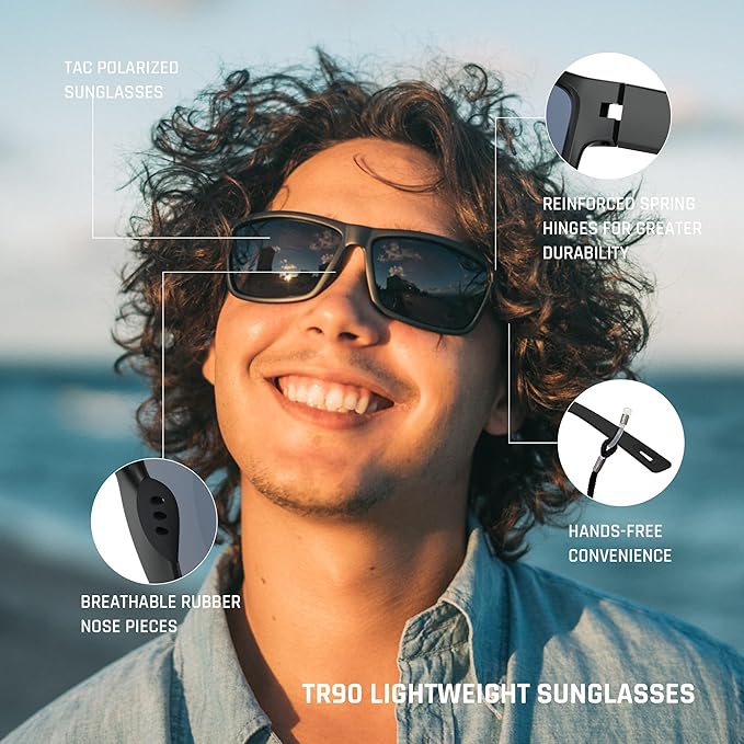 TOREGE Polarized Sports Sunglasses for Men and Women Cycling Running Golf Fishing Sunglasses TR26