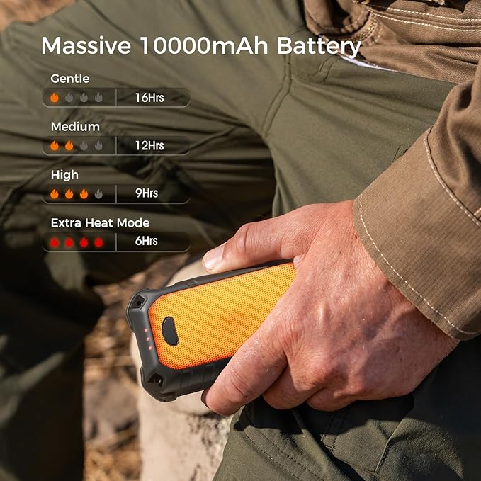 OCOOPA IP56 Waterproof Hand Warmers Rechargeable 10000mAh, Extra Heat Mode,16hrs Heat, Handwarmer with Torchlight, PD & QC Electric Hand Warmer, Winter Outdoor Gifts for Men Hunting Camping Hiking