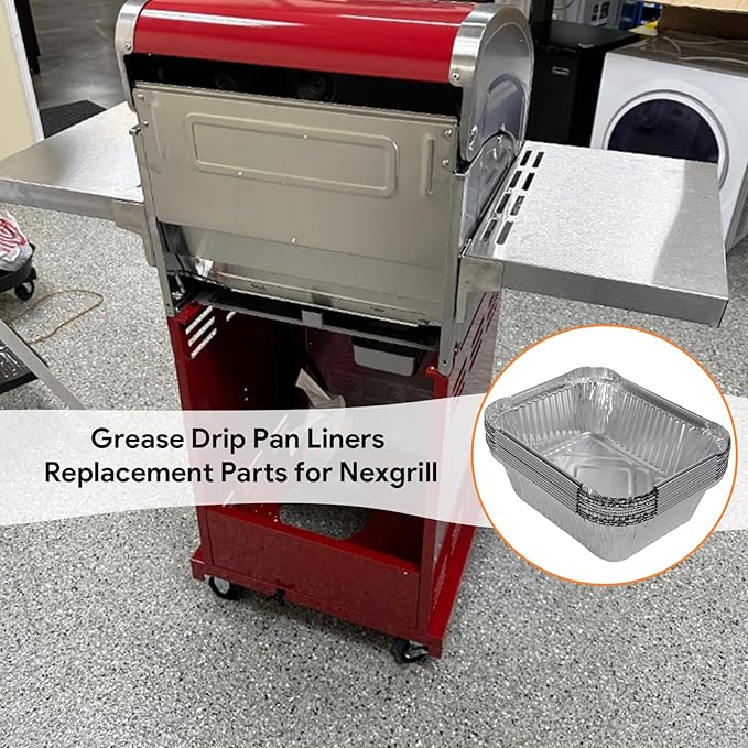BQMAX Grease Drip Pan Liners Replacement for Nexgrill 720-0830X 720-0830H 720-0925P 720-0896 720-0888S, 20 Pack Aluminum Grill Drip Pans for Nexgrill Grease Tray Replacement 720-0830X