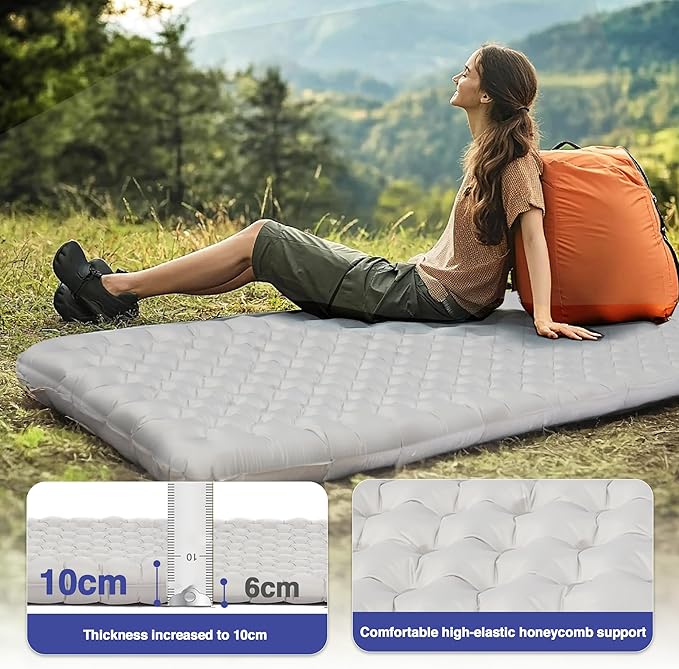 28oz Ultralight Sleeping Pad, 7.2 R Insulated Inflatable Sleeping Pad, Lightweight Sleeping Mat for Camping, Hiking, Backpacking, Climbing with Inflatable Bag, (70.9 × 23.6in) Regular